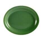 C.A.C. L-14NR-G, 13.25-Inch Las Vegas Narrow Rim Green Oval Platter, DZ