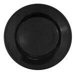C.A.C. LV-16-BLK, 10.5-Inch Black Rolled Edge Stoneware Plate, DZ