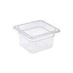 C.A.C. PCFP-S4, 4-inch Deep 1/6 Size Clear Polycarbonate Food Pan