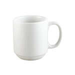 C.A.C. PRM-10-P, 10 Oz 3.25-Inch Stoneware White Prime Straight Stacking Mug, 3 DZ/CS