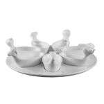 C.A.C. PTA-7-S, 11.5-Inch Porcelain 7 Cute Dishes 3.5 Oz (x7) with Round Tray, 4-Set/CS