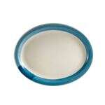 C.A.C. R-14NR-BLU, 13.5-Inch Stoneware Blue Oval Platter with Narrow Rim, DZ