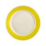 C.A.C. R-16-Y, 10.5-Inch Stoneware Yellow Plate with Rolled Edge, DZ