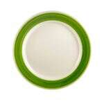 C.A.C. R-7-G, 7.25-Inch Stoneware Green Plate with Rolled Edge, 3 DZ/CS