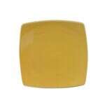 C.A.C. R-FS16-Y, 10.5-Inch Stoneware Yellow Square Flat Plate, DZ