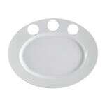 C.A.C. RCN-GP51, 15-Inch Porcelain Gourmet Oval Platter with 3 Cup Holders, DZ