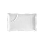 C.A.C. RCN-RT10, 10.12-Inch Porcelain Rectangular Platter with Triangular Compartment, DZ