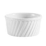 C.A.C. RKF-18-S, 18 Oz 5-Inch Porcelain Fluted Souffle Bowl, 2 DZ/CS