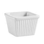 C.A.C. RKF-SQ6, 6 Oz 3.37-Inch Porcelain Fluted Ramekin Square, 3 DZ/CS