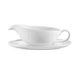C.A.C. SBT-20, 20 Oz 9.25-Inch Porcelain Sauce Boat with 9.25-Inch Saucer, 24-Set/CS