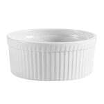 C.A.C. SFB-24, 24 Oz 5.5-Inch Porcelain Fluted Souffle Bowl, 2 DZ/CS