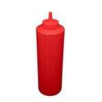 C.A.C. SQBT-24R, 24 Oz Plastic Red Squeeze Bottle, 6/PK