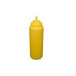 C.A.C. SQBT-W-32Y, 32 Oz Plastic Yellow Wide-Mouth Squeeze Bottle, 6/PK