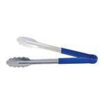C.A.C. STCH-10BL, 10-inch Stainless Steel Tong with Blue Handle