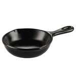 C.A.C. T-FP24-BLK, 24 Oz 11.75-Inch Porcelain Black Skillet with Pour Spout and Handle, DZ