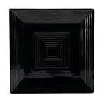 C.A.C. TG-SQ16-BLK, 10-Inch Porcelain Black Square Plate, DZ