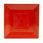 C.A.C. TG-SQ8-R, 8-Inch Porcelain Red Square Plate, 2 DZ/CS