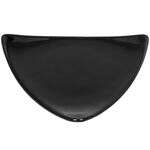 C.A.C. TRG-23-BLK, 12.5-Inch Porcelain Black Triangular Flat Plate, DZ