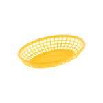 C.A.C. TTFB-09YL, 9.25-inch Plastic Oval Yellow Fast Food Basket, DZ