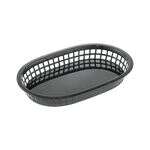 C.A.C. TTFB-10BK, 10-inch Plastic Oblong Black Fast Food Basket, DZ