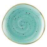 C.A.C. TUS-8-TQS, 8.25-inch Turquoise Irregular Round Plate, 3 DZ/CS