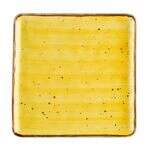 C.A.C. TUS-SQ16-SFL, 10-Inch Porcelain Sunflower Square Plate, DZ