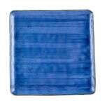 C.A.C. TUS-SQ21-BLU, 12-Inch Porcelain Starry Night Blue Square Plate, DZ