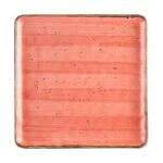 C.A.C. TUS-SQ21-CRL, 12-Inch Porcelain Coral Square Plate, DZ