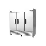 Coldline C-3FK, 78-Inch Three Solid Door S/S Commercial Reach-In Freezer