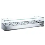 Coldline CTP80SG, 80-Inch Refrigerated Countertop Salad Bar, Glass Topping Rail, 9 Pans