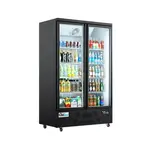 Coldline G2-B, 49-Inch Two Glass Door Merchandiser Refrigerator with LED Lighting, Black