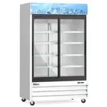 Coldline G53S-W, 53-Inch Double Glass Sliding Door Merchandiser Refrigerator with LED Lighting, White