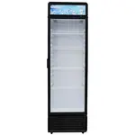 Coldline G8E-B, 9 Cu. Ft. 22-Inch Single Glass Door Black Merchandiser Refrigerator with LED