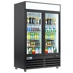 Coldline GLD54R, 55-Inch Double Glass Swing Door Merchandiser Refrigerator with LED Lighting, Black