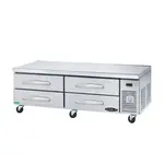 Kool-It KCB-74-4M 74-inch 4 Drawer Stainless Steel Refrigerated Chef Base