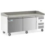 Coldline PDR-80W, 80-Inch Two Door Refrigerated Pizza Prep Dough Retarder with Marble Top