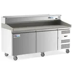Coldline PDR-80W-SS, 80-Inch Two Door Refrigerated Pizza Prep Dough Retarder with Refrigerated Stainless Topping Rail