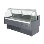 Coldline SDC72, 72-Inch Refrigerated Curved Glass Meat Deli Case with Rear Storage