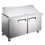 Coldline SMP48 48-inch Two Door Bain Marie Sandwich Prep Refrigerator, 18 Pans