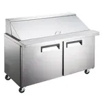 Coldline SMP60 60-inch Two Door Bain Marie Sandwich Prep Refrigerator, 24 Pans