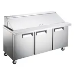 Coldline SMP72 71-inch Three Door Bain Marie Sandwich Prep Refrigerator