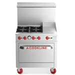 Cookline CR36-12G, 36-Inch 4 Burner Range with 12-Inch Right Side Griddle and Standard Oven