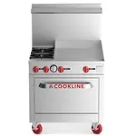 Cookline CR36-24G, 36-Inch 2 Burner Gas Range with 24-Inch Right Side Griddle and Standard Oven