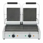 Cookline PG-2, Double Commercial Panini / Sandwich Press, with Grooved Surface, 120V