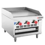 Cookline RGB-24M, 24-Inch Commercial Countertop Gas Raised Griddle Broiler Combo - 54,000 BTU