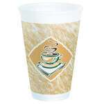 Dart 16X16G, 16 Oz Cafe G Green Accents Stock Printed Foam Cup, 1000/Cs