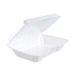 Dart 206HT1R 9x6x3-Inch Performer White Insulated Foam Container With A Removable Hinged Lid, 200/CS