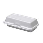 Dart 72HT1, 7x4x2-Inch Performer White Hot Dog Foam Container with a Removable Hinged Lid, 500/CS