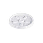 Dart 8JL White Vented HIPS Lid for Foam Cups and Containers, 1000/CS