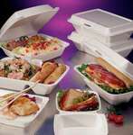 Dart 95HTPF3, 9x9x3-Inch Performer White Three Compartment Foam Container with a Removable Hinged Lid, 200/CS